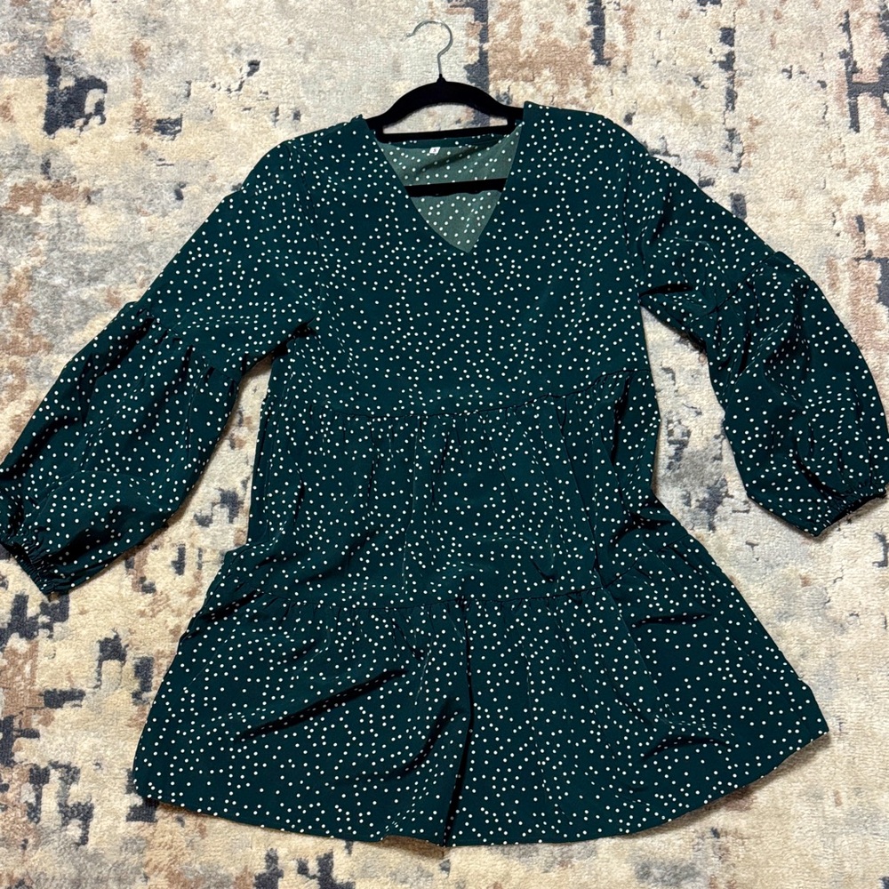 Womens Tunic Dress Long Sleeve V Neck  Flowy Swing Dresses
